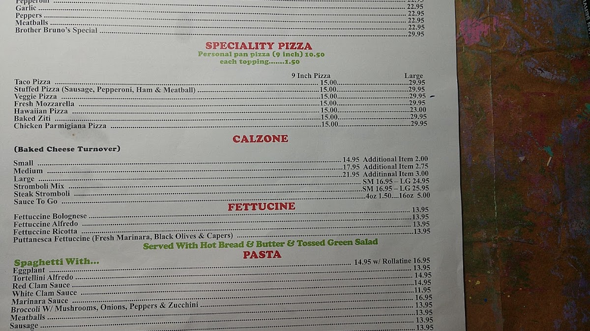 Brother Bruno's Pizza Menu - Image 3